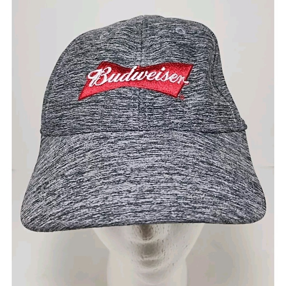 Budweiser Men's H3 Headwear Gray/ Black Embroidered Logo Snapback Hat Cap
